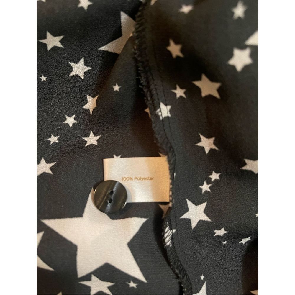 🛑Sold🛑DECREE Star Print Dress V-neck Juniors XS Black - Picture 5 of 5